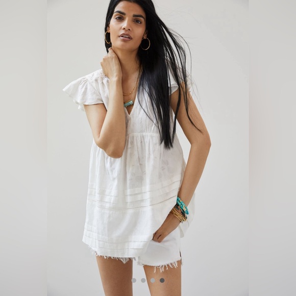 Maeve Textured Open-back Tunic Top, Size M - Picture 1 of 5